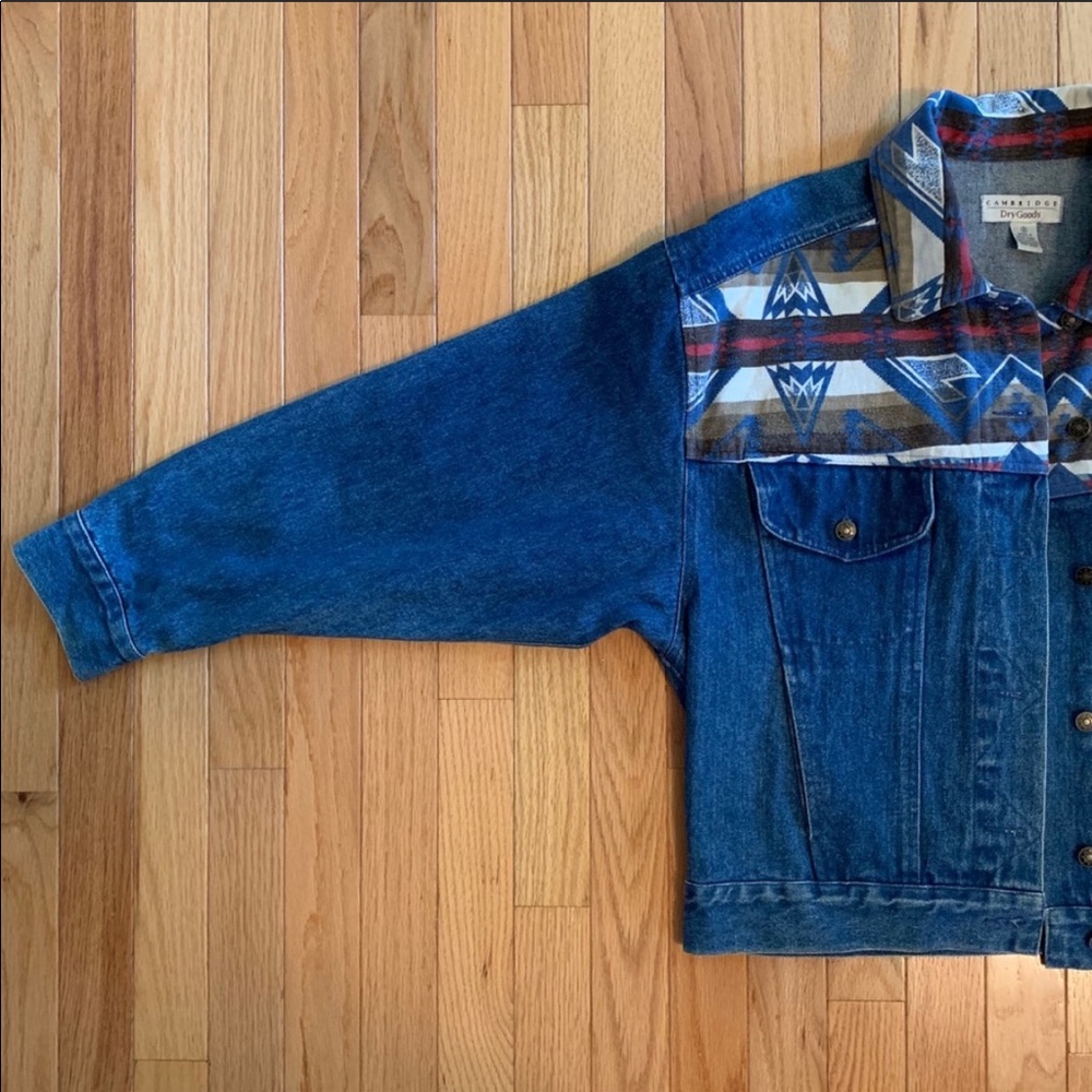 Vintage Southwestern Denim Festival Jacket Sz S - Picture 2 of 7
